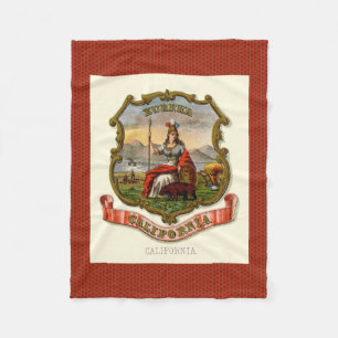 Vintage California Coat of Arms Fleece Blanket