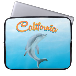 Vintage California Dolphin travel poster Laptop Sleeve