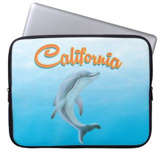 Vintage California Dolphin travel poster Laptop Sleeve