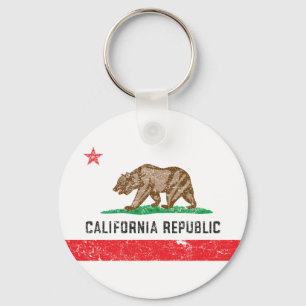 Vintage California Flag Key Ring