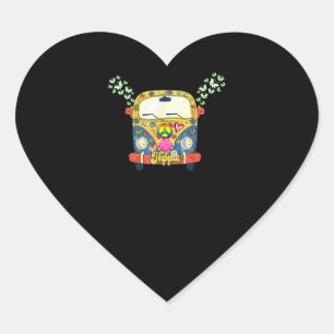 Vintage California Old School 60s 70s Hippie Bus Heart Sticker