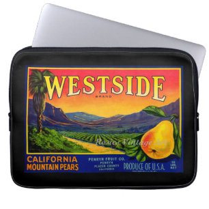 Vintage California Pears Fruit Label Laptop Sleeve