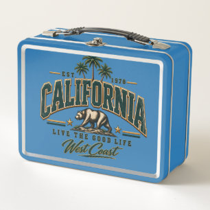 Vintage California Republic Men's Varsity Hoodie Metal Lunch Box