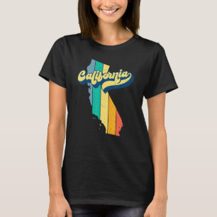Vintage California Retro 70s Stripes Silhouette Di T-Shirt