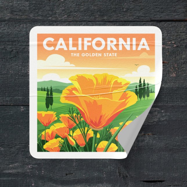 Vintage California Square Sticker (Creator Uploaded)