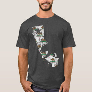 Vintage California State Flag Bear Pattern T-Shirt