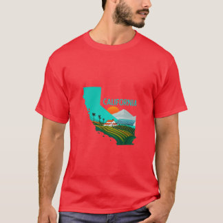 Vintage California Sunset Aesthetic Design T-Shirt