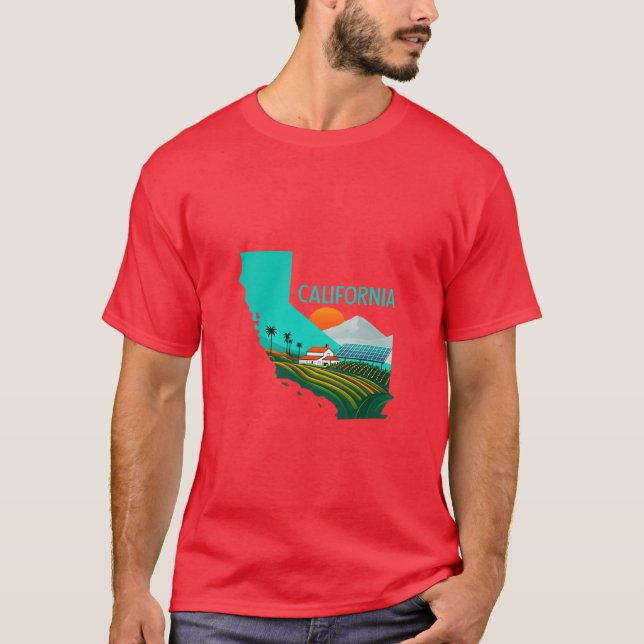 Vintage California Sunset Aesthetic Design T-Shirt (Front)