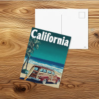 Vintage California Surf Wagon Travel Poster