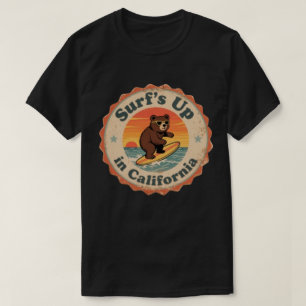 Vintage California Surf's Up Surfing Bear T-Shirt