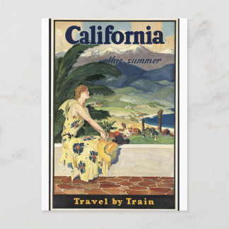 Vintage California, Travel by Railway Train Postcard
