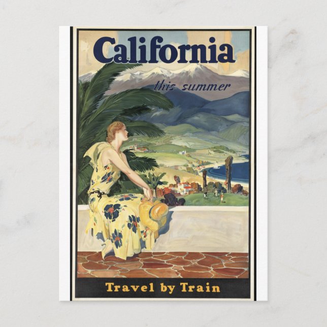 Vintage California, Travel by Railway Train  Postcard (Front)