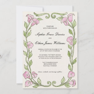 Vintage Calla Lily Wedding Invitation