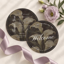 Vintage Calla Wedding Place Setting Thank You Card