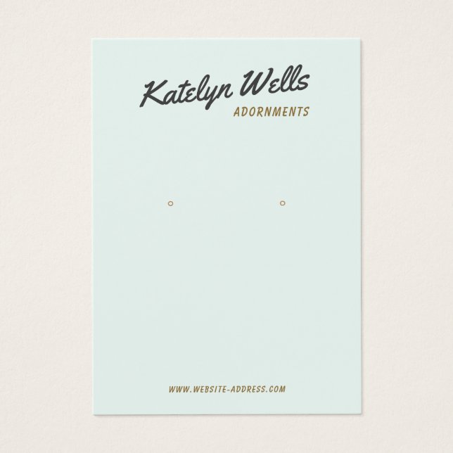 Vintage Calligraphy Earring Display Card (Front)