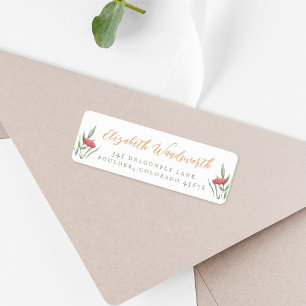 Vintage Calligraphy Lush Greenery Return Address Label