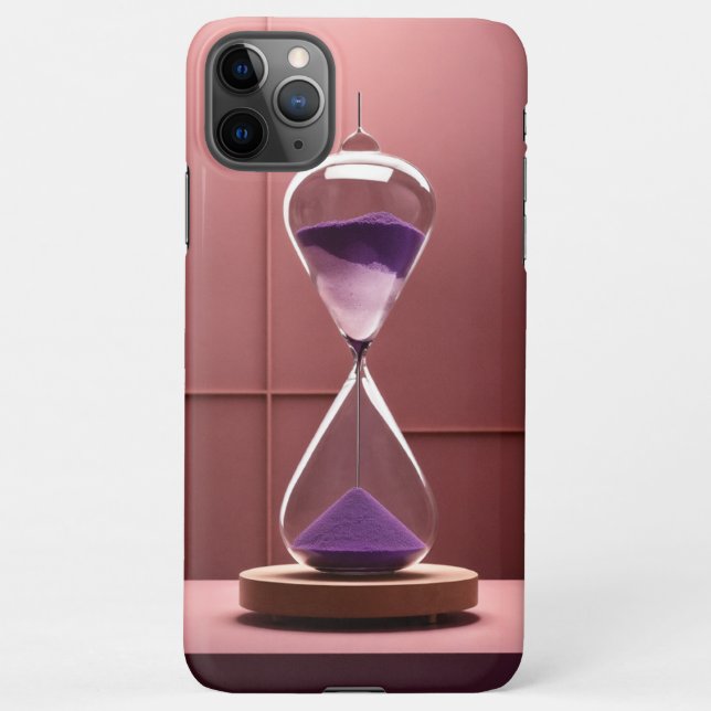 Vintage Calm: Dusty Pink & Dark Purple Hourglass iPhone Case (Back)