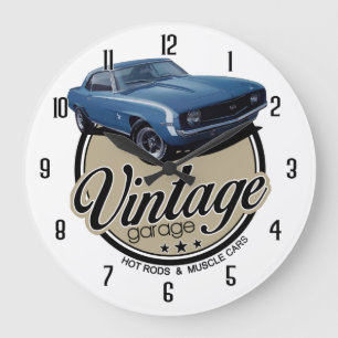 Vintage Camaro Garage Large Clock