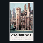 Vintage Cambridge England University Art Print<br><div class="desc">Vintage Cambridge England University Fine Art Giclee Print (Reproduction). Please customize the poster size,  texture,  border and/or frame to suit your taste.</div>