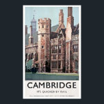 Vintage Cambridge England University Art Print<br><div class="desc">Vintage Cambridge England University Fine Art Giclee Print (Reproduction). Please customize the poster size,  texture,  border and/or frame to suit your taste.</div>