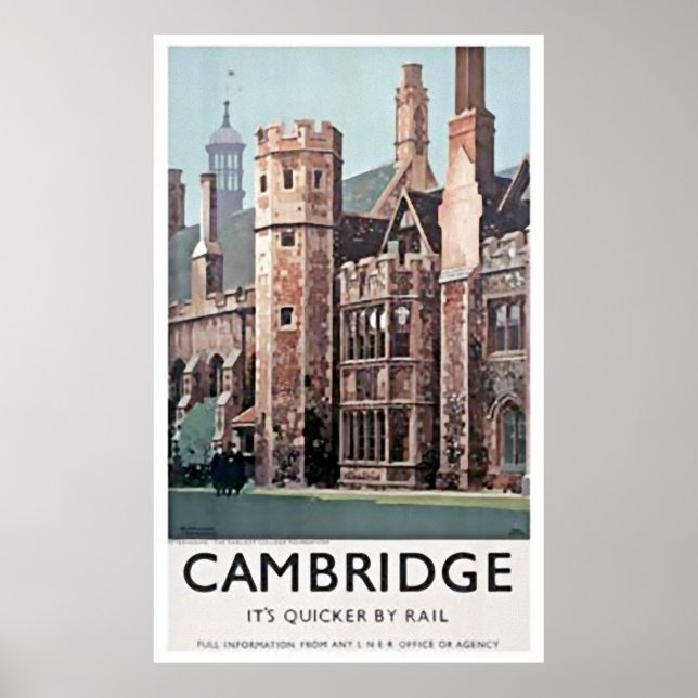 Vintage Cambridge England University Art Print (Front)