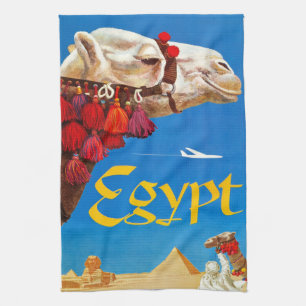 Vintage Camel and Pyramids Tea Towel