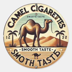 Vintage Camel Cigarettes Metal Wall Sign Classic Round Sticker