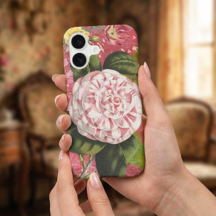 Vintage Camellia Collage Elegant Pink