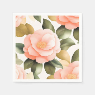 Vintage Camellia Flowers Napkin