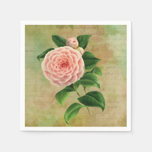 Vintage Camellia French Botanical Napkin