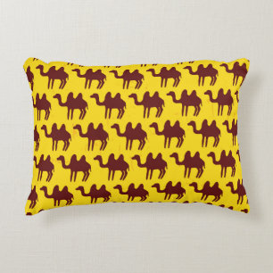 Vintage Camels: Desert Inspired Pattern. Decorative Cushion