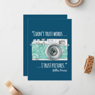 Vintage camera and quote card