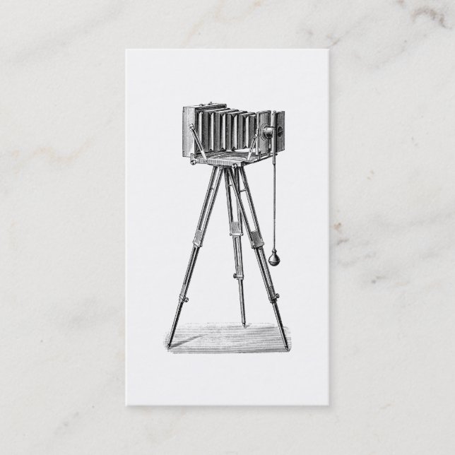 Vintage Camera - Antique Cameras Photography Black Business Card (Front)