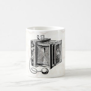 Vintage Camera - Antique Cameras Photography Black Coffee Mug