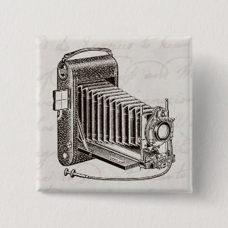 Vintage Camera - Antique Cameras Photography Retro 15 Cm Square Badge