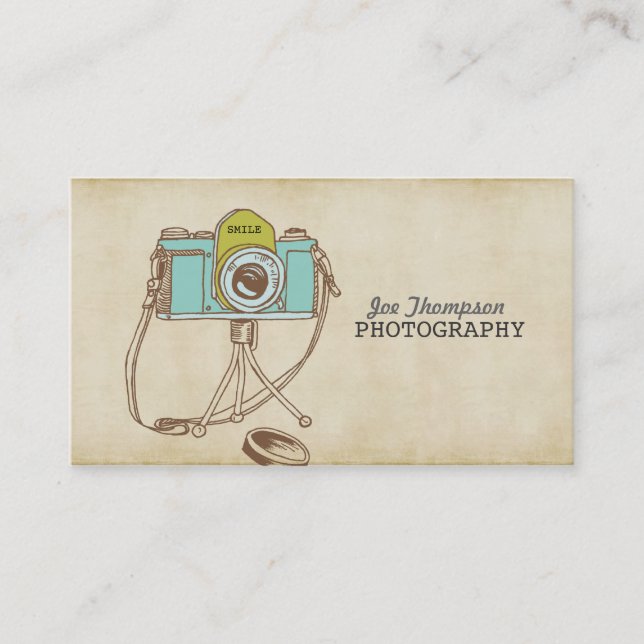 Vintage Camera Art Photographer Business Cards (Front)