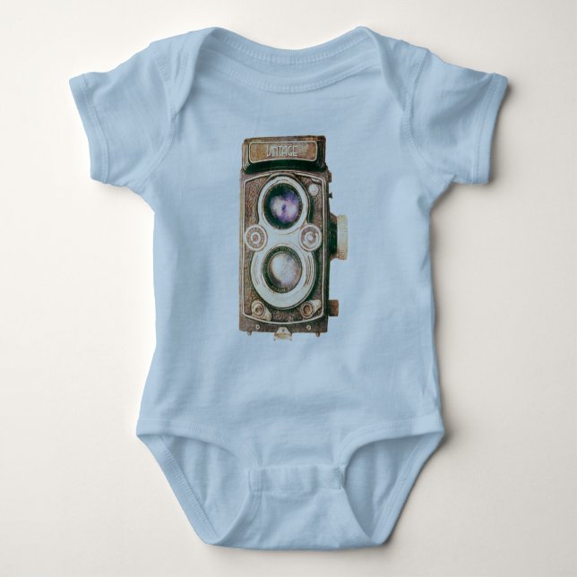 Vintage Camera Baby Bodysuit (Front)
