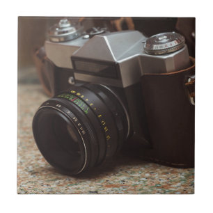 Vintage camera ceramic tile