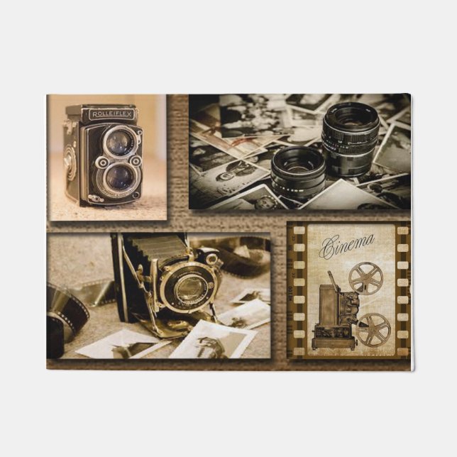 Vintage Camera Collage Doormat (Front)