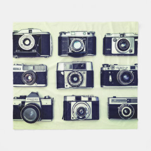 Vintage Camera Filming  Fleece Blanket