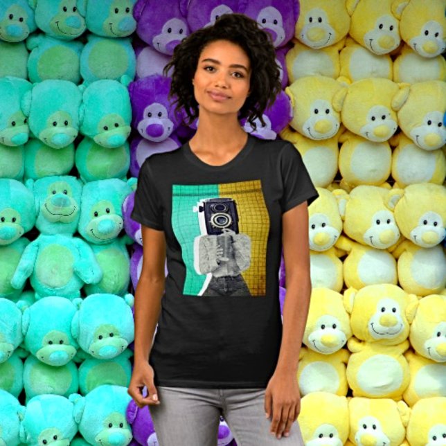 Vintage Camera Girl - Artistic Collage T-Shirt (Creator Uploaded)