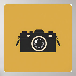 Vintage Camera Icon Poster