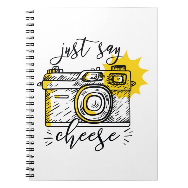 Vintage Camera Just Say Cheese Notebook (Front)