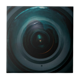 Vintage camera lens ceramic tile