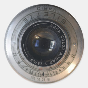 Vintage Camera Lens Close Up Classic Round Sticker