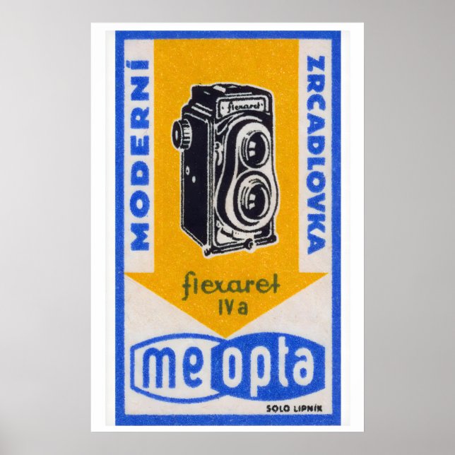 Vintage Camera - Matchbox Print - Czech Wall Art (Front)