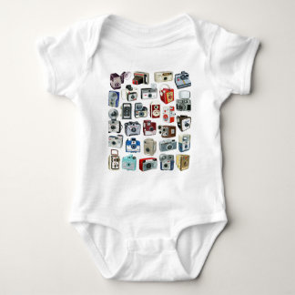 Vintage Camera Montage Baby Bodysuit