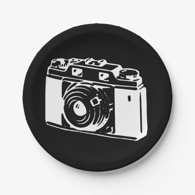 Vintage Camera Paper Plate (Front)