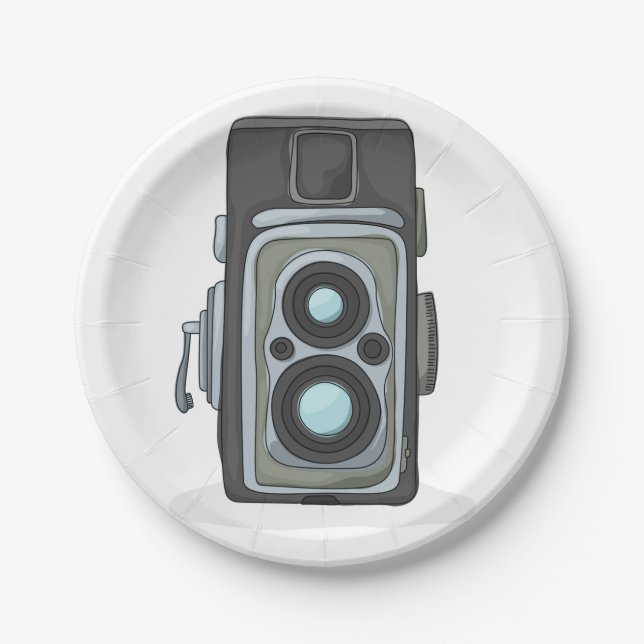 Vintage Camera Paper Plate (Front)