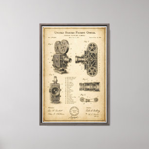 Vintage Camera Patent Drawing Canvas Print